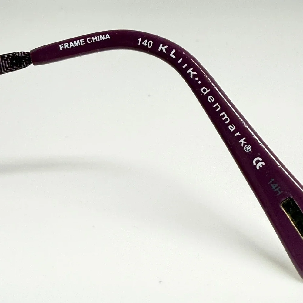 Kliik Denmark 527 716 Purple Semi Rimless Eyeglass Frames 51-13-140 Mens Womens